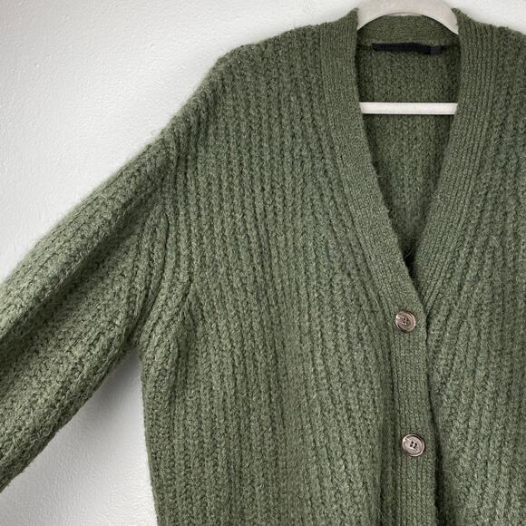 Jenni Kayne Cocoon Cardigan Sz M Olive Green Alpaca wool blend cardigan buttons - Picture 5 of 10